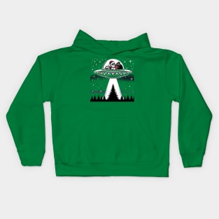 Santa in a UFO UAP Kids Hoodie